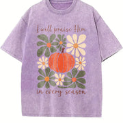 I Will Praise in Every Season Vintage Washed T-Shirt in Purple