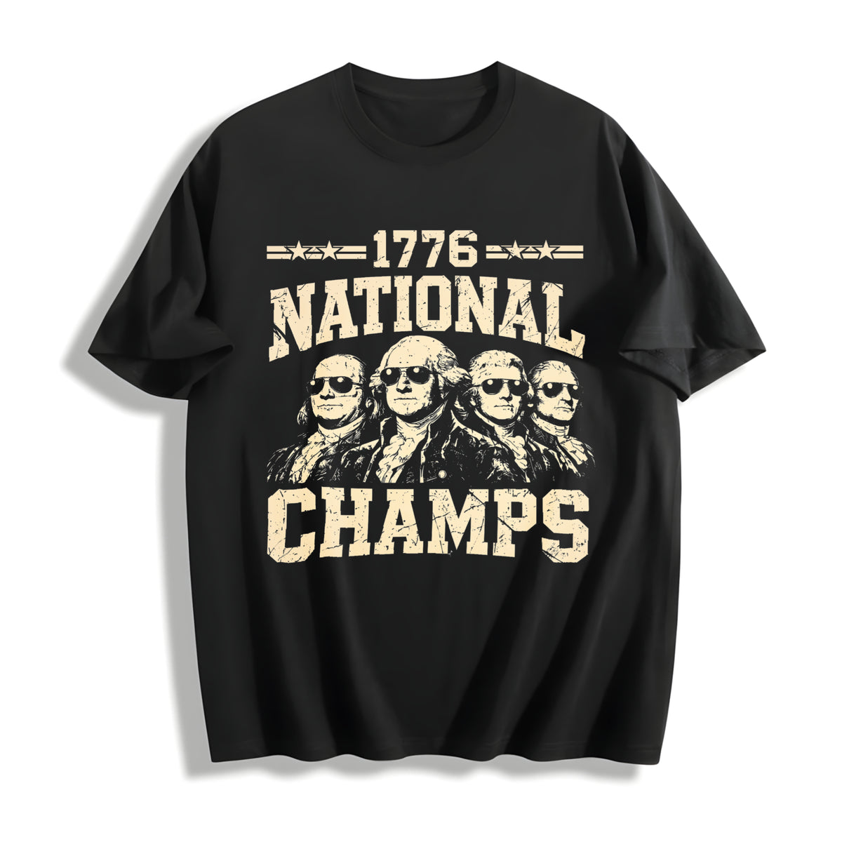 1776 National Champions Cotton T-Shirt in Black