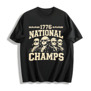 1776 National Champions Cotton T-Shirt in Black