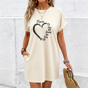 Chic Dress Made from Stretch Material Cotton T-Shirt in White