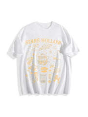 Gilmore-inspired Coffee Cotton T-Shirt in White