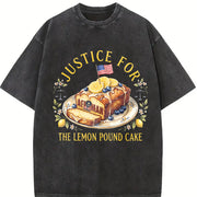 Justice for Lemon Pound Cake Vintage Washed T-Shirt in Black
