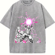 Majin Buu DBZ – Anime Retro Anime for Fans vintage washed oversized T-shirt in Gray