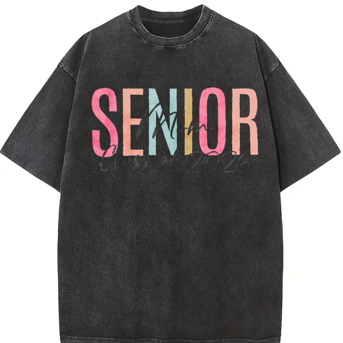 Senior Class of 2026 Family Vintage Washed T-Shirt in Black