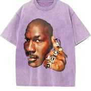 Michael Six Championship 6 Rings 90's Soft vintage washed oversized T-shirt in Purple