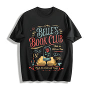 Belle's Book Club Retro Tale as Old as Time Cotton T-Shirt in Black