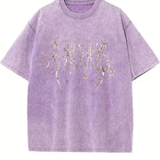 Thorny Branch Grunge Vintage Washed T-Shirt in Purple
