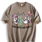Red White and Goose Vintage Washed T-Shirt in Brown
