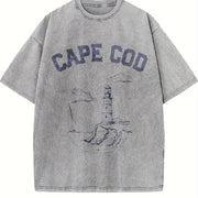 Cape Cod Cape Cod Travel Cape Cod Massachusetts Vintage Washed T-Shirt in Gray