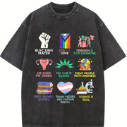 Big Fan of Human Rights Vintage Washed T-Shirt in Black