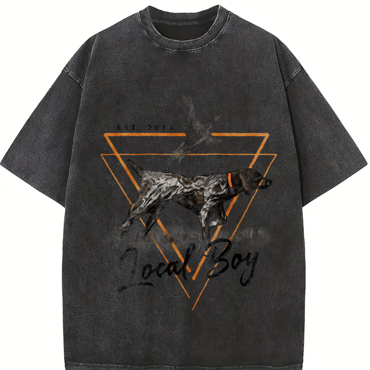Local Boy High Tail Vintage Washed T-Shirt in Black