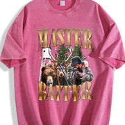 Master Baiter Retro Hunter Vintage Washed T-Shirt in Red
