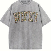 Camouflage Wifey Mrs Vintage Washed T-Shirt in Gray