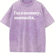 I'm a Mommy Mamacita Huda Meme Reality TV Quote vintage washed oversized T-shirt in Purple