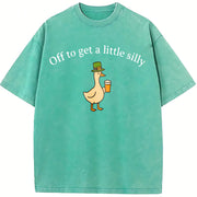 Off To Get A Little Silly St Patricks Day vintage washed oversized T-shirt in Blue