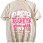 Promoted to Grandma Vintage Washed T-Shirt in Beige