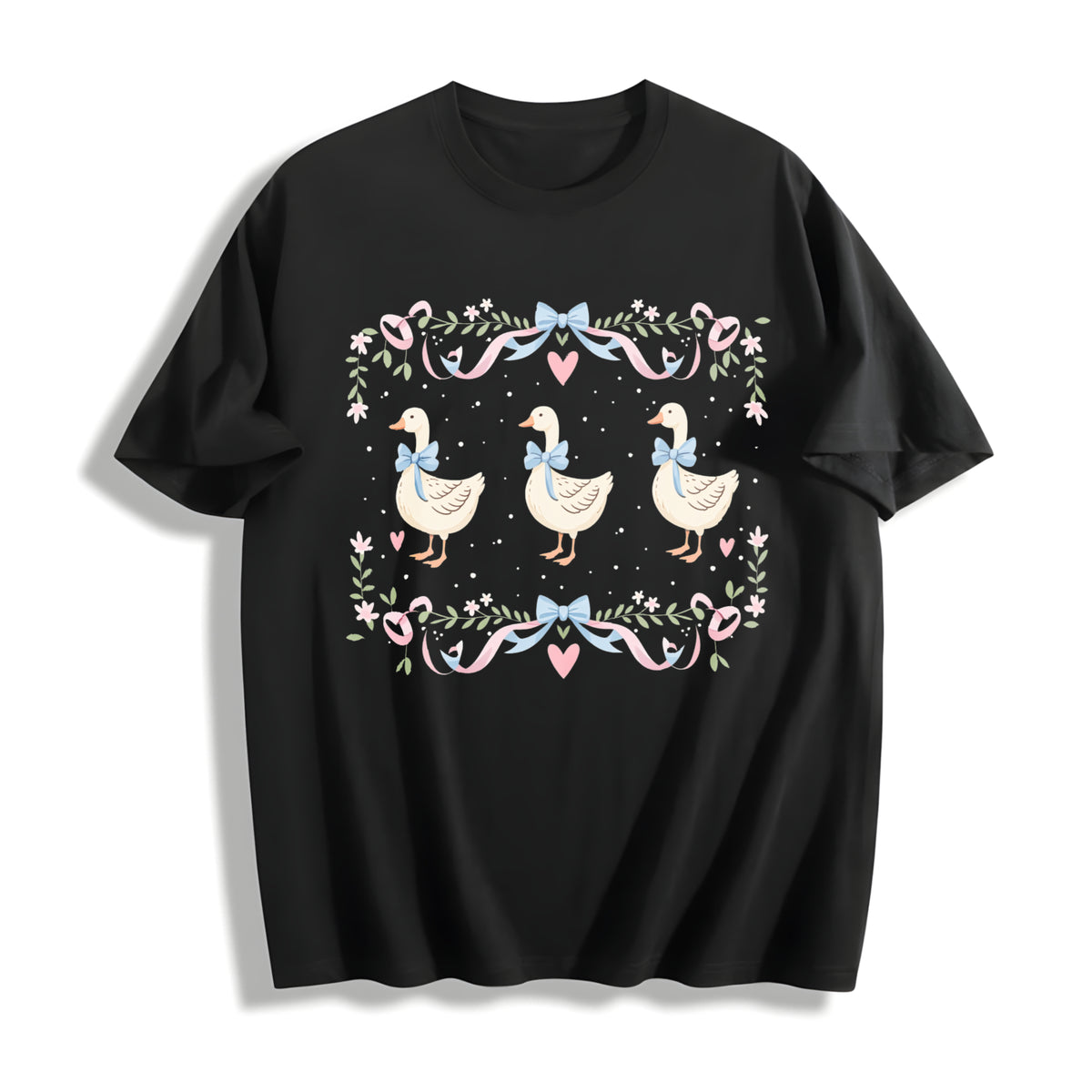 1980s Blue Ribbon Goose Cotton T-Shirt in Black