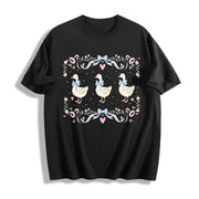 1980s Blue Ribbon Goose Cotton T-Shirt in Black