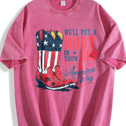 We'll Put a Boot in Your Ass - Toby Keith USA Vintage Washed T-Shirt in Red