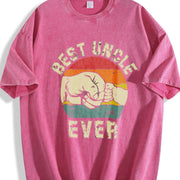 Best Uncle Ever Uncle Announcement Vintage Washed T-Shirt in Red