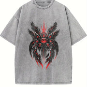 Be Not Afraid Seraphim Angel Biblical Guardian Angel With vintage washed oversized T-shirt in Gray