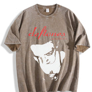 Deftones – Retro Rock Style vintage washed oversized T-shirt in Brown
