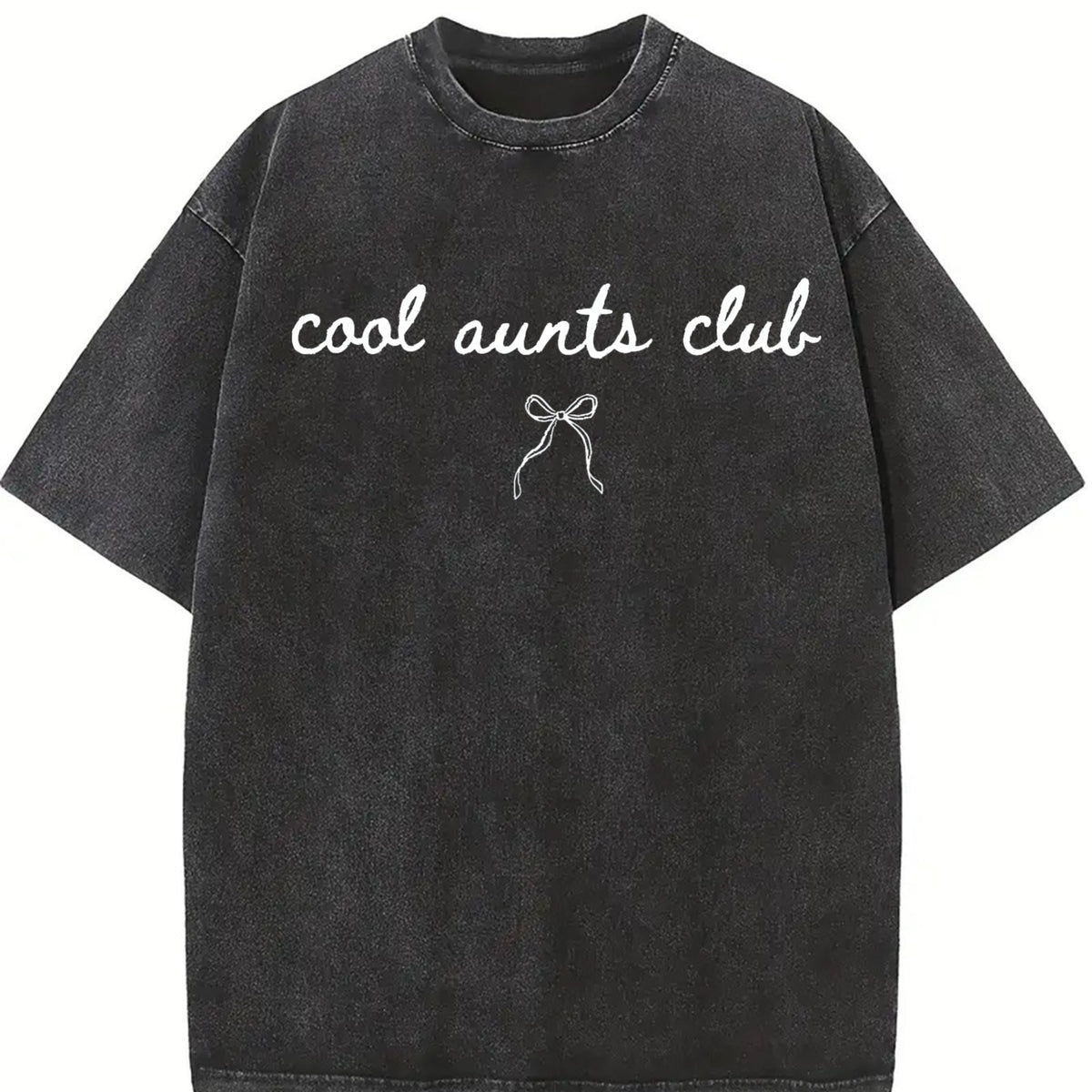 Aunts Club Cute Auntie Vintage Washed T-Shirt in Black
