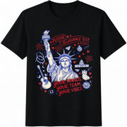 Pledge Allegiance to Your Hands Your Team Your Vibes Cotton T-Shirt in Black