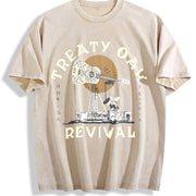 Treaty Oak Revival Guitar Vintage Washed T-Shirt in Beige