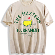 2026 Masters Tournament Classic Golf Fan vintage washed oversized T-shirt in Beige