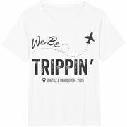 We Be Trippin Custom Location Cotton T-Shirt in White