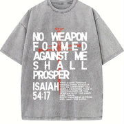 No Weapon Christian Vintage Washed T-Shirt in Gray