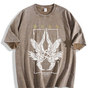 Fear Not Luke 2:10 Seraphim Jesus Christian Gym or vintage washed oversized T-shirt in Brown
