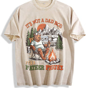 Retro Dad It's Not Just a Dad Bod It's a Father Figure Vintage Washed T-Shirt in Beige