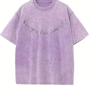 Christian : Bold Jesus Distressed vintage washed oversized T-shirt in Purple