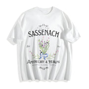 Sassenach Floral One-piece Cotton T-Shirt in White