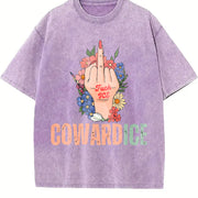 Cowardice Anti Ice Vintage Washed T-Shirt in Purple