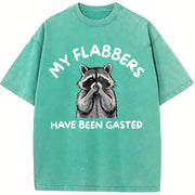 My Flabbers Have Been Gasted Humor Flabbergasted Raccoon vintage washed oversized T-shirt in Blue
