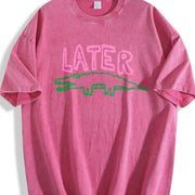Later Gator Offensive Alligator vintage washed oversized T-shirt in Red