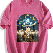Good Shepherd Starry Night Vintage Washed T-Shirt in Red