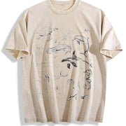 Sea Animals 90s Retro ® Y2k Ocean Vintage Washed T-Shirt in Beige
