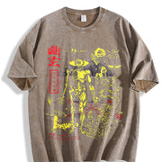 Yugen Occult Skeleton Snake Vintage Washed T-Shirt in Brown