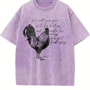 Retro Religious 90s Vintage Washed T-Shirt in Purple