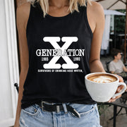 Generation X Women's Color Cotton Tank Top in Black