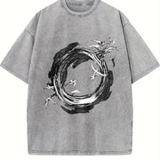 1 Pcs Heavy Adorable Vintage Washed T-Shirt in Gray
