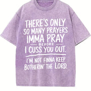 Street Style Holiday with Prayers and Cursing Relaxed Fit vintage washed oversized T-shirt in Purple