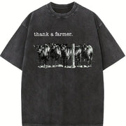 Thank a Farmer vintage washed oversized T-shirt in Black