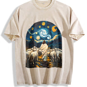 Good Shepherd Starry Night Vintage Washed T-Shirt in Beige