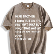 Retro fathers day for brother dear brother i to find ever vintage washed oversized T-shirt in Brown
