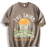 The Shire Lord of The Rings - National Park - Homeland of vintage washed oversized T-shirt in Brown